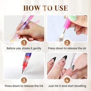 12 Màu Sắc Móng Tay Nghệ Thuật Bút & Đánh Dấu Thiết Lập Đánh Bóng Bút 3D Vẽ Tranh Lót Bàn Chải Tự Làm Vẻ Đẹp Tô Điểm Công Cụ Làm Móng Tay - Product Image 2