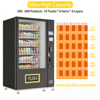 Máquina Expendedora de Snacks LERKE, Pequeña, Refrigerada, Combinada, para Bebidas y Alimentos, con Pago con Tarjeta de Crédito/Monedas/Efectivo/NFC/Pago Móvil