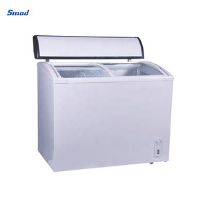 Smad 208l 248l Curved Glass Sliding Door Display Chest <b>Freezer</b> Showcase Ddh-246xu(y) Curved Glass Door Chest <b>Freezer</b> - Product Image 4