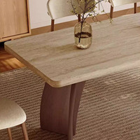 Ensemble de table à manger en bois luxueux et populaire, table à manger carrée 6 places à vendre, ensemble de table à manger design minimaliste et moderne
