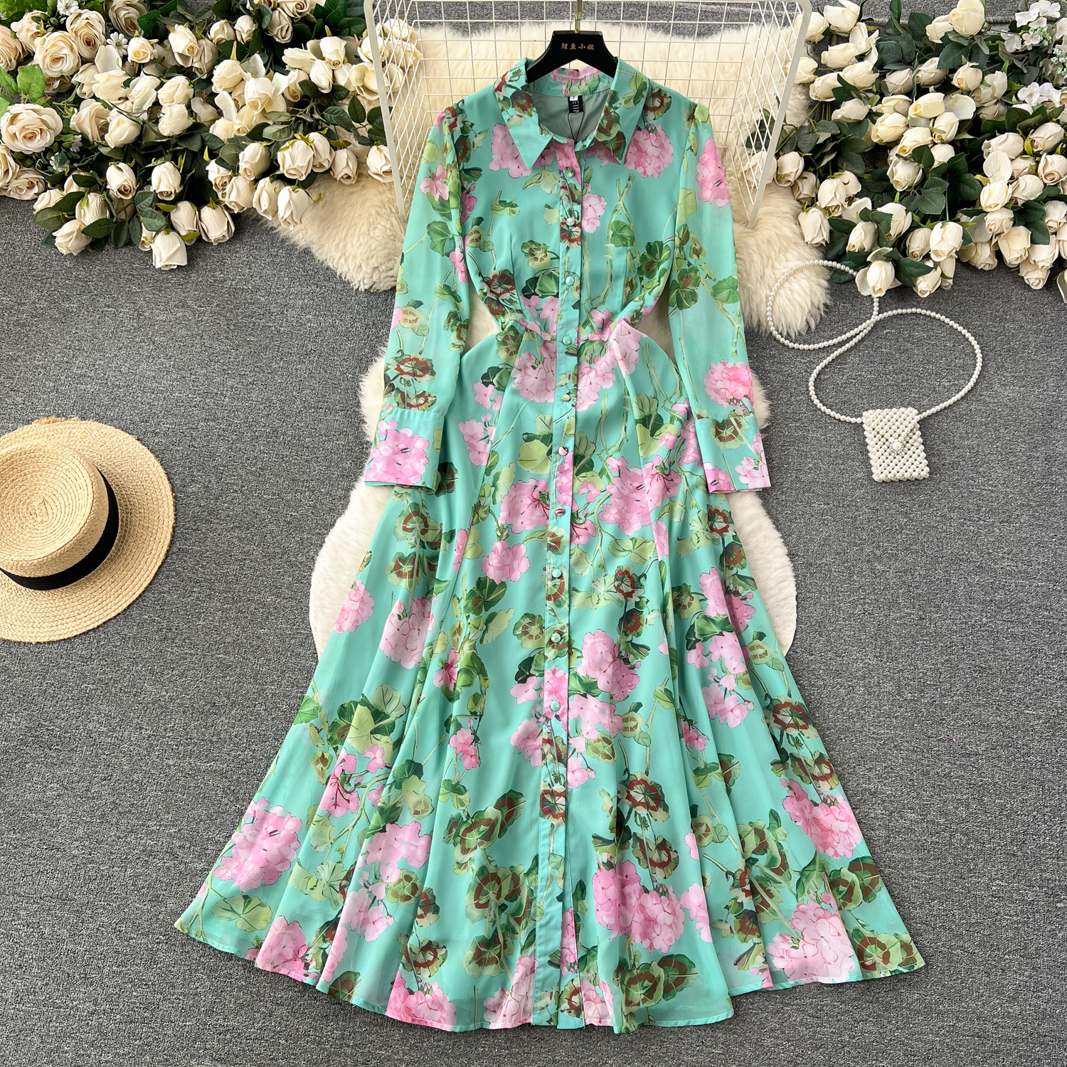 empire waist a line dress Sky Blue Floral Embroidered Empire Waist A-Line Dress  Maxim Creation