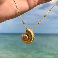 Accessoires de bijoux de plage en acier inoxydable plaqué or 18 carats, fabrication artisanale, vacances d'été, pendentif étoile de mer et coquillage, vente en gros