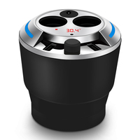 Divisor de Encendedor de Cigarrillos para Auto de 12-24V, Distribuidor de Energía Multipuerto para Auto con Pantalla LED, Adaptador de Corriente para Portavasos de Auto