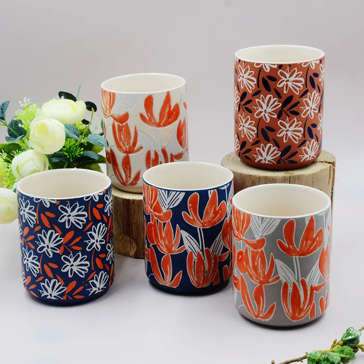 Diversi tipi diversi di fiori modello Full Decal Wrap Handless Spring Collection caffè tè ceramica
