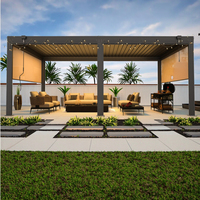 Pergola à lames orientables en aluminium de luxe, prix fabricant, avec protection UV, pavillon extérieur pour jardin et terrasse