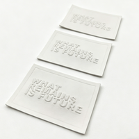 Étiquette rectangulaire personnalisée en cuir véritable avec logo gaufré, pressée à chaud, pour vêtements en jean, accessoires de couture, OEM