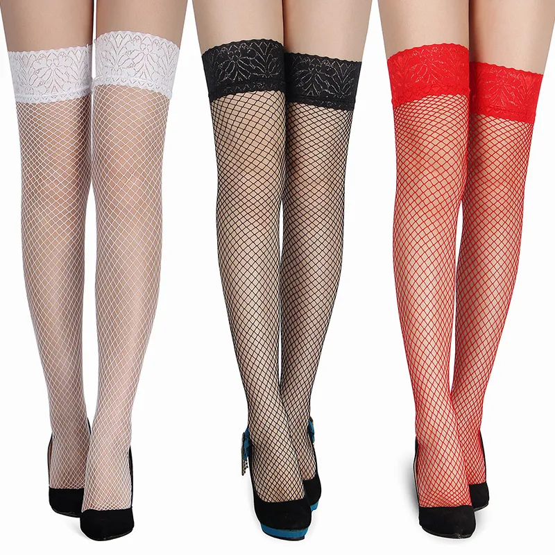 Di alta qualità multicolore delle donne calze lunghe matura vedere attraverso sexy calze a rete per le donne