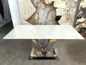 Bàn đá cẩm thạch tự nhiên cho đá ngọc trắng Bàn Ăn Hiện đại 1600*800 đồ nội thất tùy chỉnh cho nhà bếp biệt thự sử dụng ngoài trời - Product Image 2