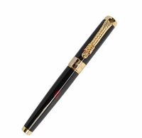 Jinhao 1200 luxe chinois Style bureau Premium cadeau doré tête de Dragon stylo pince calligraphie stylo à encre avec motif de sculpture