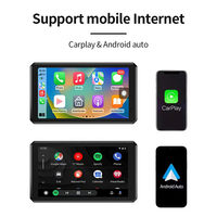 Écran tactile capacitif de 5,5 pouces, navigation moto étanche, Android Auto, CarPlay, moniteur, lien miroir, double objectif, caméra embarquée, TPMS