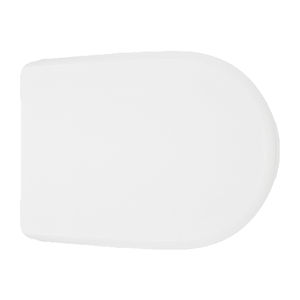 Asiento de Inodoro Redondo de Plástico Blanco con Bisagras de Cierre Lento para Baño - Product Image 1