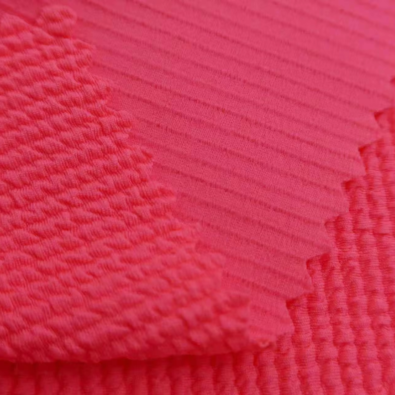 3D Embossed Elastic Polyester/Nylon Lightweight 190gsm Functional Jacquard Knitted Tricot Swimwear Dress for Girls