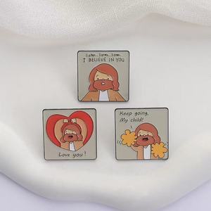 Broches en émail avec motif de Jésus en dessin animé, '<span class=keywords><strong>Je</strong></span> t'aime', 'Écoute, <span class=keywords><strong>je</strong></span> <span class=keywords><strong>crois</strong></span> en toi', 'Continue', 'Mon enfant', badges de revers, bijoux en gros - Product Image 3