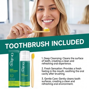 Brosse à dents avec <span class=keywords><strong>dentifrice</strong></span> blanchissant, haleine fraîche, nettoyage des dents, surface dentaire éclatante, <span class=keywords><strong>dentifrice</strong></span> rafraîchissant à l'<span class=keywords><strong>aloe</strong></span> <span class=keywords><strong>vera</strong></span> pour les soins parodontaux - Product Image 3