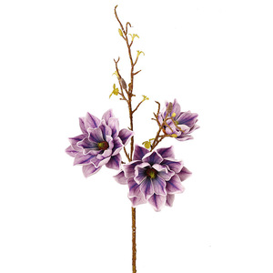 Lotus Magnolia extra large 108 cm, 3 têtes, fleurs artificielles parfumées en plastique PU pour décoration de mariage et de maison - Product Image 4