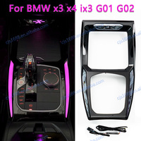 Lampe décorative 11 couleurs Crystal Center Console Saddle Ambient Light pour BMW X3 X4 IX3 G01 G02 2022-2024