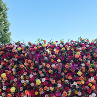 Mur de fleurs artificielles 3D en soie (roses et hortensias) de 2,4 x 2,4 m pour décoration de mariage, événements et photomaton - Vente en gros