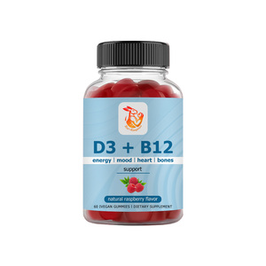 Best Selling D3 B12 Gummies with Folate Vitamin B12 Support Multivitamin Gummies Adult Women <b>Men</b> 60 Gummies Vitamin D3 B12 Gummy - Product Image 1