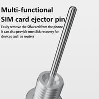Outil multifonctionnel 2-en-1 pour l'éjection de la carte SIM, porte-clés portable, outil de nettoyage et de démontage du plateau de carte SIM, ouvre-boîte