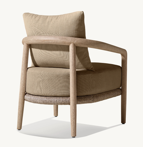 EVIA-Canapé simple moderne haut de gamme en teck patiné, meubles d'extérieur en bois de teck, chaise longue tissée en corde pour <span class=keywords><strong>jardin</strong></span>, patio, nouvel arrivage - Product Image 3