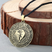 Métal Vintage Antique Argent Hommes Bijoux Nordique Slave Corbeau Rune Nord Pirate Viking Pendentif Colliers