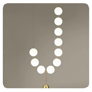LIANGTE custom decorazione per la casa luce led ciondolo <span class=keywords><strong>collana</strong></span> in acrilico luce lampada <span class=keywords><strong>a</strong></span> sfera cucina hotel minimalista lampadario in <span class=keywords><strong>oro</strong></span> - Product Image 2