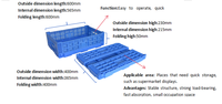 Caisse en plastique pliable HAOSEN, durable et écologique, légère, empilable et emboîtable pour la transformation alimentaire et l'emballage des légumes