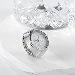Reloj <span class=keywords><strong>de</strong></span> Anillo <span class=keywords><strong>de</strong></span> Lujo Unisex GOMIA, Ajustable, <span class=keywords><strong>de</strong></span> Acero Inoxidable, con Cristal <span class=keywords><strong>de</strong></span> Zafiro, Esfera Dorada/Plateada/Oro Rosa, Energía Solar, Moderno - Product Image 3