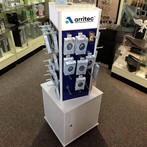 Expositor de Accesorios para Celulares de Supermercado Personalizado, Expositor Giratorio de Metal con Forma de Reloj y Logotipo - Product Image 3