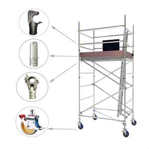 Plateforme mobile pliable en acier galvanisé avec <span class=keywords><strong>poulie</strong></span> pour utilisation extérieure, capacité de charge de 250 kg - Product Image 6