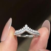Bague Princesse Couronne en Argent Sterling 925 avec Moissanite, Style Coréen Tendance
