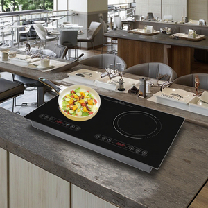 Table de cuisson électrique encastrable double foyer avec plaque en cristal, cuisinière à <span class=keywords><strong>induction</strong></span> <span class=keywords><strong>2</strong></span> <span class=keywords><strong>feux</strong></span> multifonction pour casseroles - Product Image 5