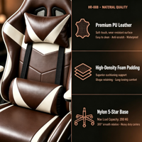 Chaise de jeu ergonomique pour l'e-sport avec repose-pieds inclinable et support lombaire réglable, livraison rapide
