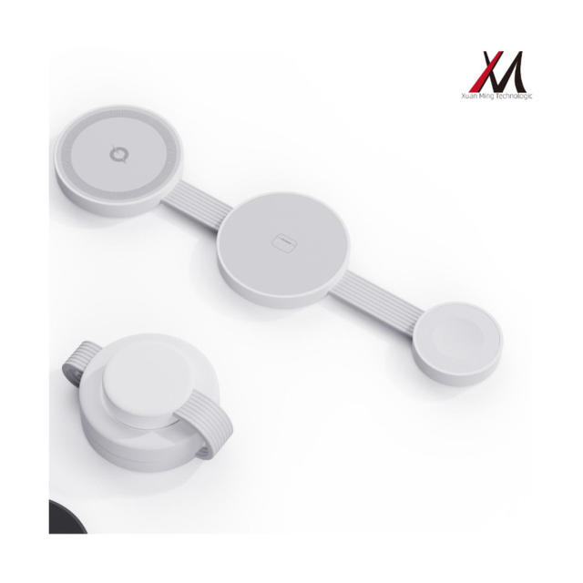 3-in-1 Foldable Magnetic Wireless Charger Dock Multi-Device Charging Station for Apple for Car Use