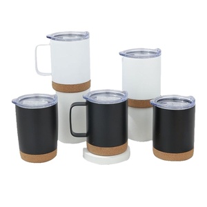 Taza de Viaje de Acero Inoxidable Aislada de 360 ml (12 oz) con Base de <span class=keywords><strong>Corcho</strong></span>, Taza Térmica de Doble Pared para Café y Bebidas de Oficina - Product Image 2