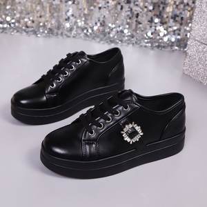 Chaussures plates <span class=keywords><strong>tendance</strong></span> pour femmes, antidérapantes, décontractées, augmentant la taille, fermeture à lacets, amorti, marche, printemps, été, automne - Product Image 4