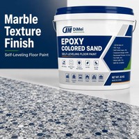 Peinture époxy auto-nivelante à séchage rapide DM Brand Shandong, à faible teneur en COV, effet marbre, pour sols en sable coloré, pour entrepôts (vente en gros)