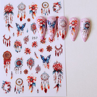 Autocollants pour ongles d'Halloween de haute qualité, fleurs, style gothique sombre, citrouille, autocollants personnalisés pour nail art