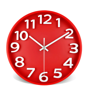 Prodotti per la casa 12 "decorazione del soggiorno 3 <span class=keywords><strong>D</strong></span> grande orologio digitale da parete in plastica rotonda Spray colorato orologio al quarzo - Product Image 5