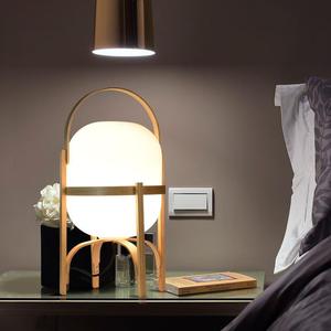 Lámpara de Mesa de Madera Maciza Estilo Japonés, E27 LED 220V, Control de Interruptor, Luz de Noche Nórdica Minimalista - Product Image 1