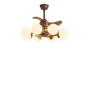 Vintage Style Ceiling Fan <b>Light</b> With Led Bulbs Multi Head <b>Chandelier</b> For Bedroom Dining Room Home Use - Product Image 3