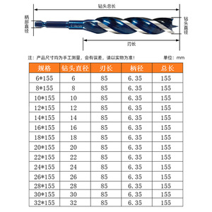 Forets spirales à lame argentée en acier, à tige plate de 3 pouces, pour perçage rapide et travail du bois - Product Image 2