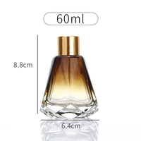 Bouteille en verre transparente dégradée de haute qualité, écologique, pour parfum et diffuseur d'ambiance, 60 ml et 200 ml