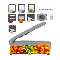 Hachoir à oignon multifonctionnel, trancheuse mandoline, hachoir à légumes avec récipient