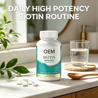 OEM Özel Etiketli Biotin Tabletleri 300 Adet 10000 MCG Besin Takviyesi Tedariki