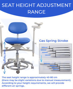 Sillas para Microscopio con Reposabrazos Dobles y Anillo de Control de Pie - Diseño Ergonómico para Consultorio Dental/Hospital/Clínica Veterinaria - Product Image 3