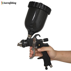 Pistolet de pulvérisation haute pression en alliage d'aluminium à double buse de 1,4 mm, chromé, double tête, pneumatique, capacité du réservoir de 600 ml - Product Image 4