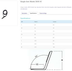 Seaguide XOG — <span class=keywords><strong>canne</strong></span> à pêche, cadre de dessin en profondeur, fermoir mig, anneau, pied unique, guide de ligne - Product Image 4