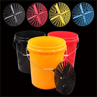 Seau de lavage de voiture en plastique personnalisé Outil d'entretien détaillé de voiture Seau de rangement pour garage de lavage de voiture avec couvercle