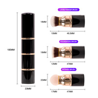 Großhandel 3 In 1 Synthetic Hair Powder Sponge Foundation Pinsel Set Custom Logo Hersteller Single Makeup Brush